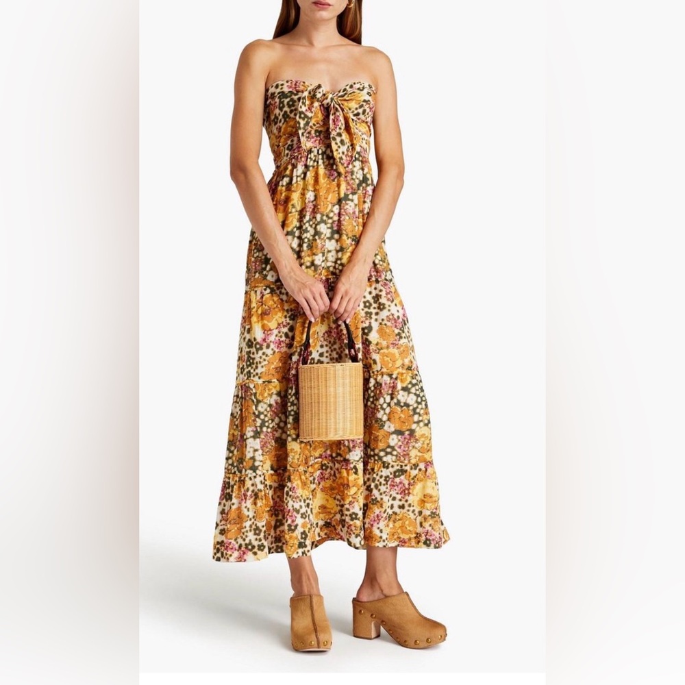 ba&sh Strapless Floral Dress “Dalid”